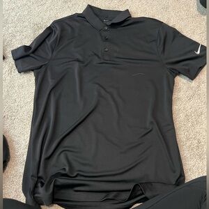 Nike Men’s Black Polo Shirt with Sleeve Swoosh